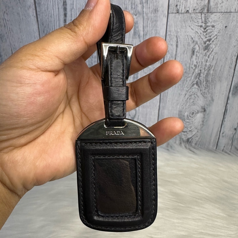 PRADA leather luggage tag